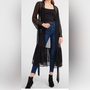 Express Black Textured Kimono